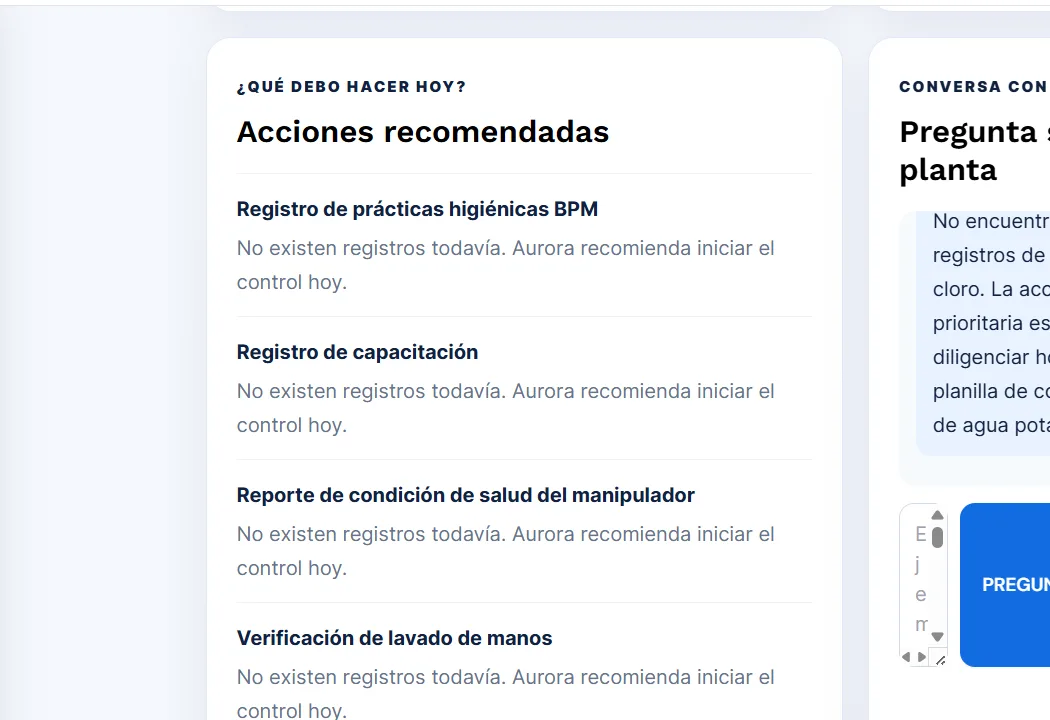AURORA y acciones recomendadas